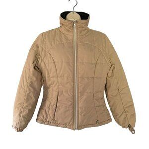 Nils Woman's Sz 6 Black & Tan Reversible Thermore Ecodown Quilted Ski Jacket